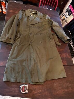 Vintage army military trench coat